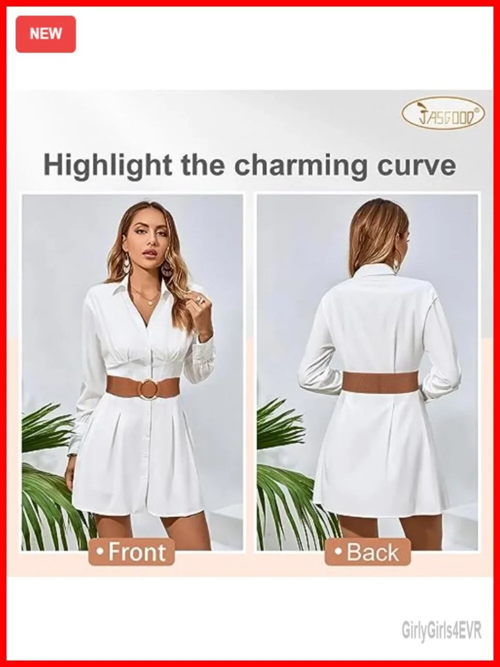 Vintage Stretchy Elastic Wide Waist Belt with Circle Buckle for Dresses